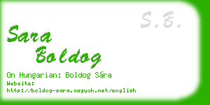 sara boldog business card