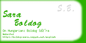 sara boldog business card